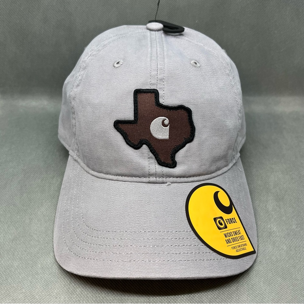 Carhartt Force Texas Canvas Patch Gray Grey Brown Hat Cap Outdoor Dad Longhorns